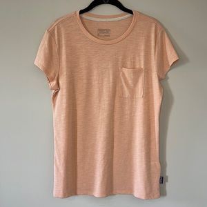 Patagonia Tee Shirt Too Short Sleeves Pocket Pink Salmon Womens Size M